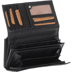 Lavor Μεγάλο Δερμάτινο Γυναικείο Πορτοφόλι με Clip Μαύρο 1-3079