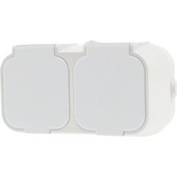 GEYER Πρίζα διπλή IP54 H2-B52GM-W λευκή
