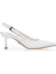 Γόβες TSOUKALAS λευκές slingback