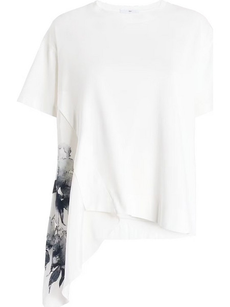 Γυναικείο T-Shirt Με Ασύμμετρη Λεπτομέρεια Λευκή High Tech Clothing 95203719835O311116-2