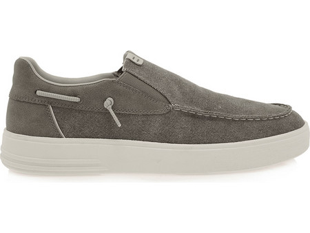 Renato Garini Ανδρικά Slip-On σε Χρώμα Πούρο | Taupe Canvas Loafers | Lightweight Summer Shoes