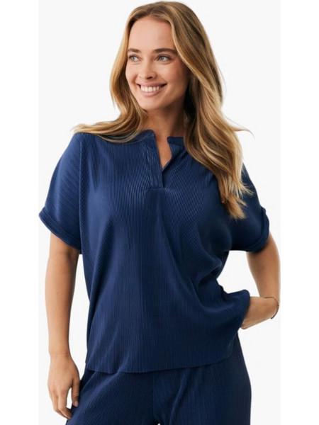 Mexx Plisse Γυναικείο Top - MIDNIGHT BLUE