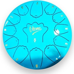 V-TONE VBJ 12-13 C steel tongue drum tank drum hank drum cyan 12 inch 13 tone drumsticks case with strap 4 finger caps stick rest stickers melody list cloth kit