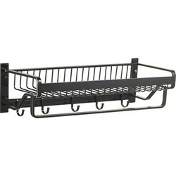 HOME USE HOME USE κρεμάστρα με ράφι HUH-0164, μεταλλική 57x22x13cm, μαύρη
