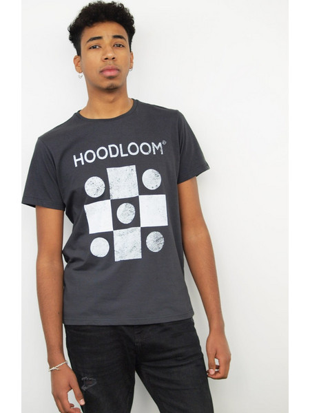 Hoodloom T-shirt με Τύπωμα The Five Dots - Ανθρακί
