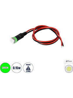 GloboStar SMD-LED 81486 Υψηλής Ισχύος SMD LED 0.12W 15lm DC 12V - Φ0.7 x Υ2.3cm - Πράσινο - Dimmable