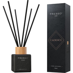 Fresso Fresso - Αρωματικό Χώρου με Στικ Cadence 100 ml Premium Home Reed Diffuser με FlowScent, Μαύρο Γυάλινο Μπουκάλι και Μαύρα Στικ από Fiberglass - 1 Τεμ. (390006/FRE) 390006/FRE