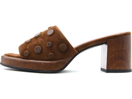 OLVIDO SUEDE LEATHER MID HEEL MULES WOMEN NOA HARMON
