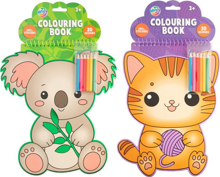 ΒΙΒΛΙΑ ΖΩΓΡΑΦΙΚΗΣ COLOURING MOXY ΣΕ ΣΧΗΜΑ ΖΩΟΥ ΜΕ 6 ΜΟΛΥΒΙΑ ΚΑΙ ΑΥΤΟΚΟΛΛΗΤΑ