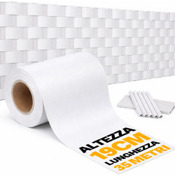 BAKAJI Λωρίδα Περίφραξης PVC Λευκή 19cm x 35m 450gr/m Αντι-UV για Εξωτερικό Χώρο 02001838