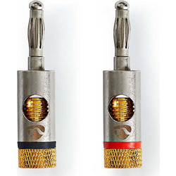 Nedis Σετ Βύσματα Banana 3.0mm Gold-Plated 2τμχ Silver CATB26900GD