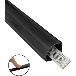 GLOBOSTAR(R) ALP-CORNER LINEO 70816-3M Επιφανειακό Γωνιακό Προφίλ Αλουμινίου με Μαύρο Φιμέ Πατητό Κάλυμμα για Ταινίες LED IP20 - Μαύρο - Μ300 x Π1.6 x Υ1.6cm - Πακέτο 5 Τεμαχίων
