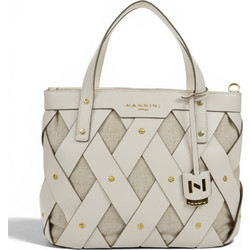 Nannini Legend Γυναικεία Τσάντα Χειρός Δερμάτινη Off White / Grigio 18630