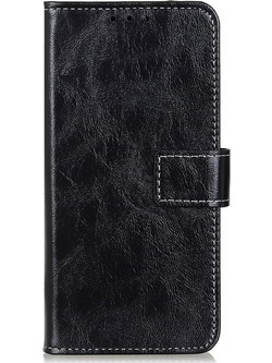 Tel1 Huawei P Smart 2020 Retro Crazy Horse Θήκη Βιβλίο - Black