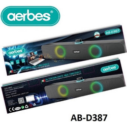 Aerbes AB-D387 Ηχεία Υπολογιστή 2.0 10W με Bluetooth & RGB Φωτισμό Black