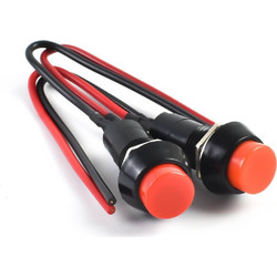 Σετ 2τμχ Διακόπτες/Κουμπιά 12mm 125V 3A Pervoi CTC-371 - Κόκκινο