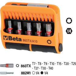 Κασετίνα+10 μύτες Torx 1/4"