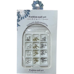 Charms Νυχιών 3D Φιόγκος σε Κασετίνα 12 τεμ