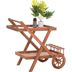 ΔΙΣΚΟΣ ΣΕΡΒΙΡΙΣΜΑΤΟΣ ΣΕ ΤΡΟΛΕΥ ALFRED HM4579 ΞΥΛΟ TEAK-ΦΥΣΙΚΟ 86x56x80Υεκ