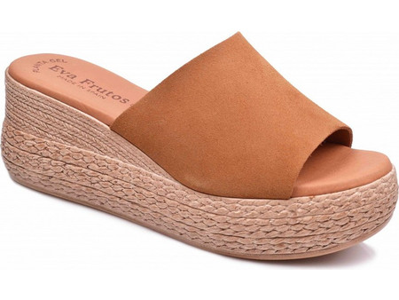Eva Frutos Δερμάτινο Mule 3767 Ταμπά (Ταμπά)