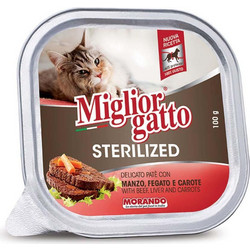 Morando Miglior Gatto Adult Sterilised Pate with Beef, Liver & Carrot 100gr
