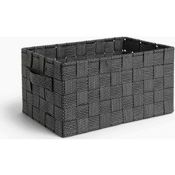 Coincasa καλάθι αποθήκευσης με πλεκτό σχέδιο 40 x 28 x 26 cm - 007378180 Γκρι Σκούρο