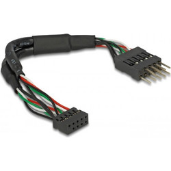 DeLock USB 2.0 pin header female 2.00 mm 10 pin to USB 2.0 pin header male 2.54 mm 10 pin 12 cm 41977 41977
