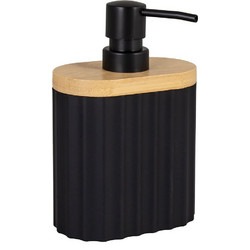 Dispenser Δοχείο Κρεμοσάπουνου 02192071 Belinda (Πλαστικό-Μπαμπού Black-Φυσικό) 450ml AWD (110 Μήκος x 170 Ύψος x 63 Πλάτος) 1Τεμ