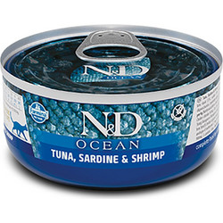 Farmina N&D Ocean Grain Free Adult with Tuna, Sardine & Shrimps 70gr