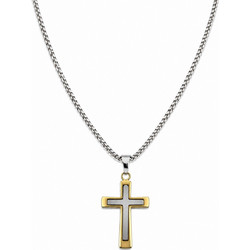 Ghetto 50cm Cross Necklace Gold + Silver