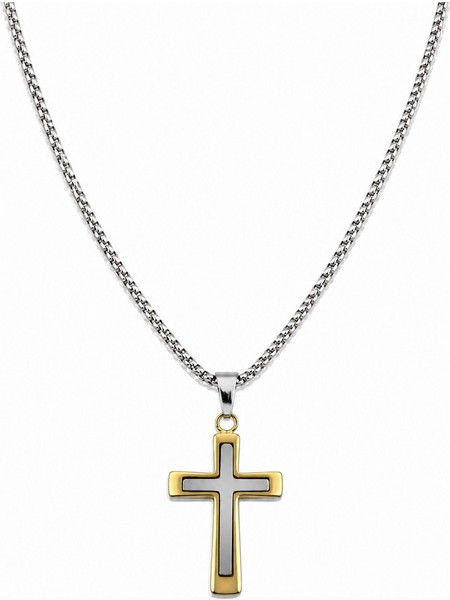 Ghetto 50cm Cross Necklace Gold + Silver