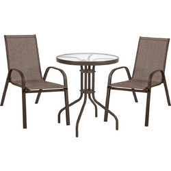 HomeMarkt Σετ Έπιπλα Κήπου Μεταλλικό 3τμχ HM5181.02