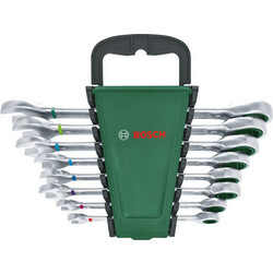 Bosch Powertools Schraubenschlussel mit Ratsche Set, 8-teilig (grun/schwarz)