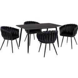 ΣΕΤ ΤΡΑΠΕΖΑΡΙΑΣ 5ΤΜΧ RAVEN HM12116.03 ΚΕΡΑΜΙΚΟ TOP ΜΑΥΡΟ ΜΑΡΜΑΡΟ-ΜΑΥΡΟ ΒΕΛΟΥΔΟ HOMEMARKT