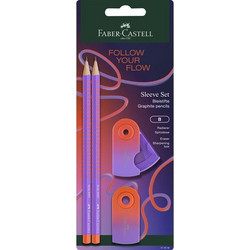 FABER CASTELL ΣΕΤ FC FLOW EDITION 2 ΜΟΛΥΒΙΑ, ΞΥΣΤΡΑ & ΓΟΜΑ PUNCHY MELON 117019