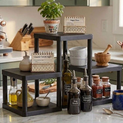 Ράφι Οργάνωσης Κουζίνας Sakura 338MSK1005 62x23x35cm Black Hermia Χαρτί,Πλαστικό