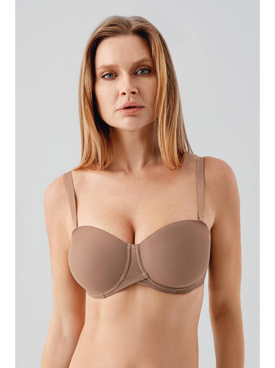 New Bra Lingerie Basic Strapless Σουτιέν χωρίς Ενίσχυση Capucino Καπουτσίνο NB7057-27