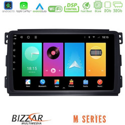 Bizzar M Series Smart 451 Android16 Ηχοσύστημα Αυτοκινήτου 9" & GPS