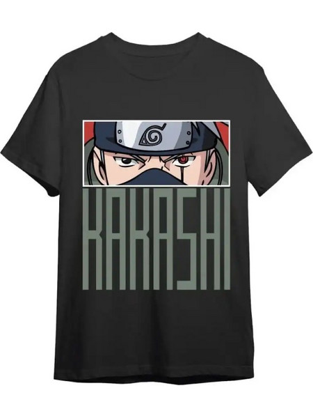 Naruto T-Shirt Kakashi Eyes Black Size M