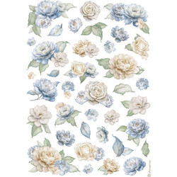 Stamperia Ριζόχαρτο Decoupage A4 (21x29,7cm) Timeless Roses and Blue Flowers Pattern
