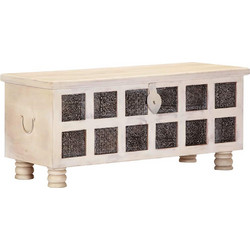 vidaXL Μπαούλο Αποθήκευσης Λευκό 110x40x45cm Μασίφ Ξύλο Ακακίας 1 τεμ
