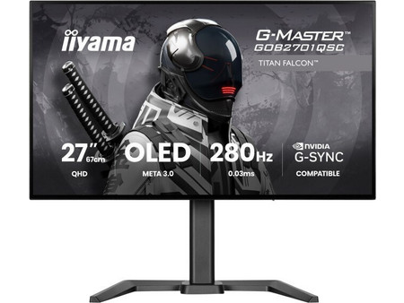 iiyama G-Master GOB2701QSC-B1 Titan Falcon OLED HDR Gaming Monitor 27" 2560x1440 (QHD 2Κ) 280Hz 0.03ms