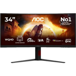 AOC CU34G4ZCA Ultrawide VA HDR Curved Gaming Monitor 34" 3440x1440 (UWQHD 3.4Κ) 250Hz 1ms