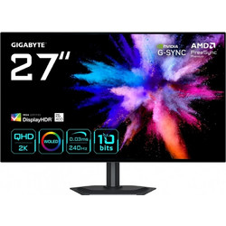 GIGABYTE GO27Q24G 27" OLED 2K QHD Gaming Monitor - 2560 x 1440, 240Hz, 0.03ms, 275 cd/m FreeSync Premium, G-Sync Compatible, HDMI 2.1, Displayport 1.4 GO27Q24G