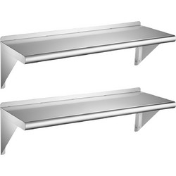 VEVOR Ανοξείδωτο επιτοίχιο ράφι 305 x 914 mm, 2 τεμ. με βάσεις BXGTJDXZCJK2E1DKK001V0