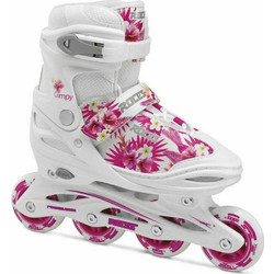 Byox Roces Compy 9.0 Inline Αυξομειούμενα Rollers Παιδικά Λευκά Ροζ