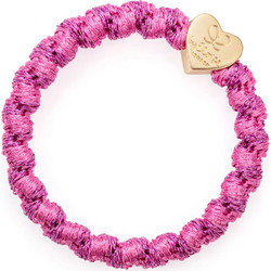 By Eloise London Gold Heart Woven χρώμα Bubblegum Pink