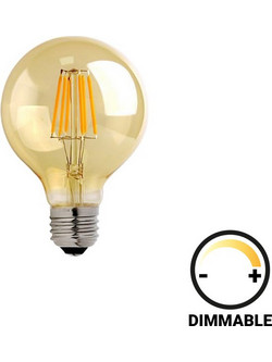 Λαμπτήρας LED G80 Bulb pakoworld dimmable 8W E27 2700K amber - PAKOWORLD