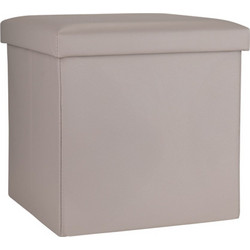 ESTIA ΣΚΑΜΠΟ CUBE LEATHER ΜΕ ΑΠΟΘΗΚΕΥΤΙΚΟ ΧΩΡΟ TAUPE