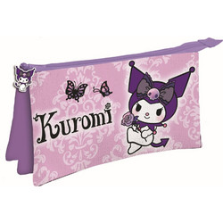 Hello Kitty Kuromi Κασετίνα με 3 Θήκες Μωβ 22x14x3,5 cm